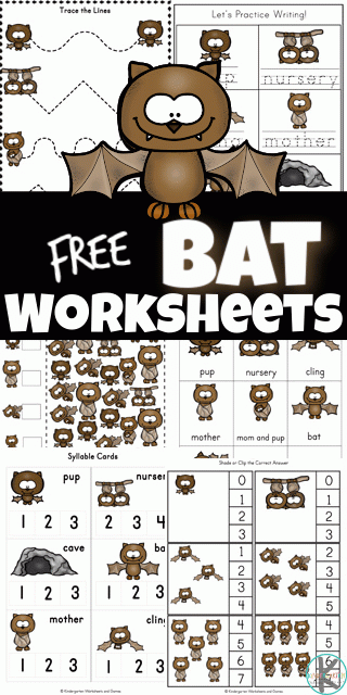  FREE Bat Life Cycles Worksheets For Kids