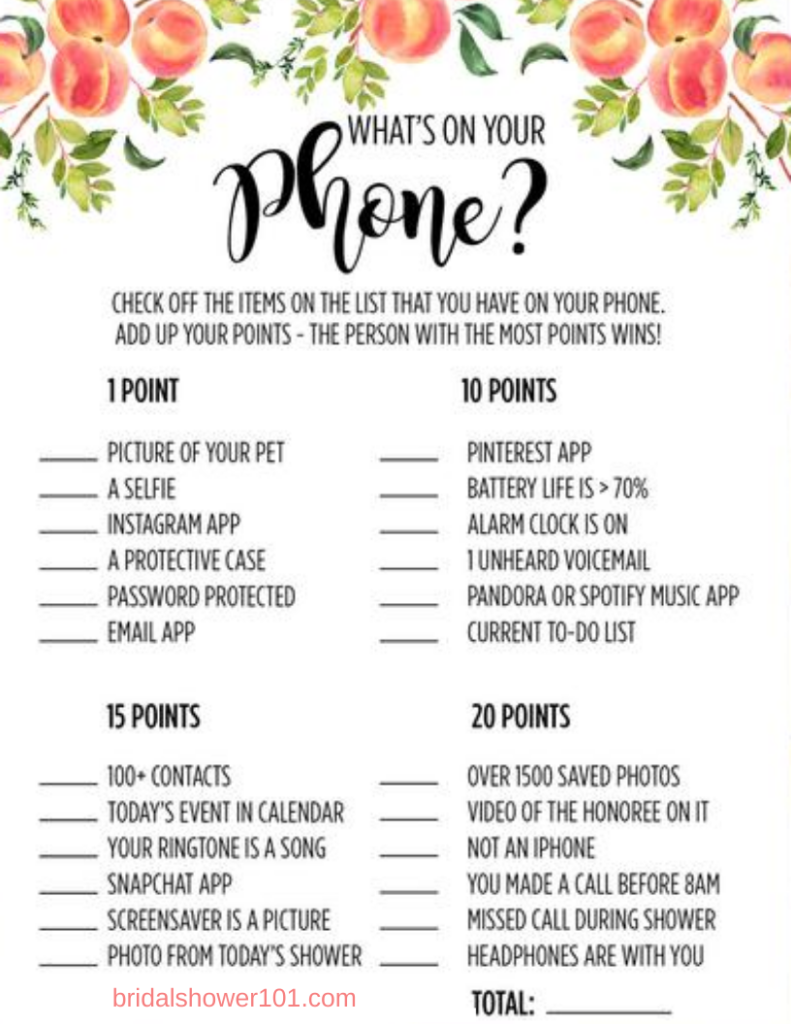 Free Bridal Shower Game Printables