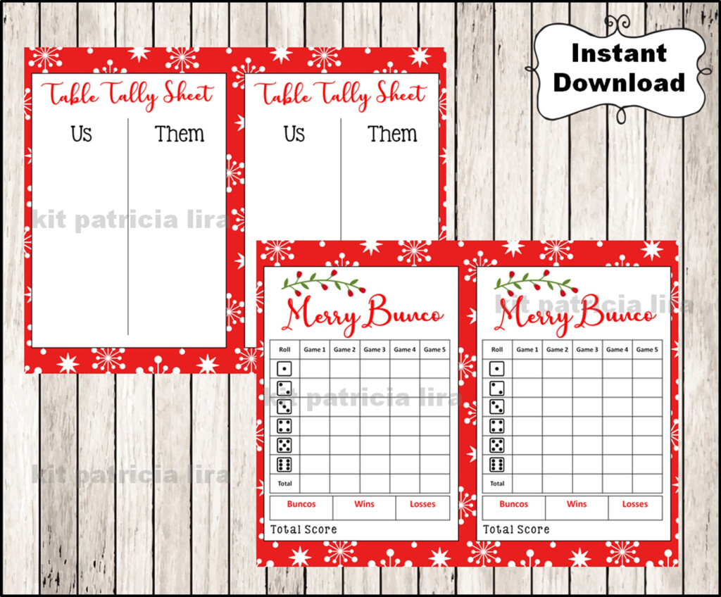 Free Bunco Printables