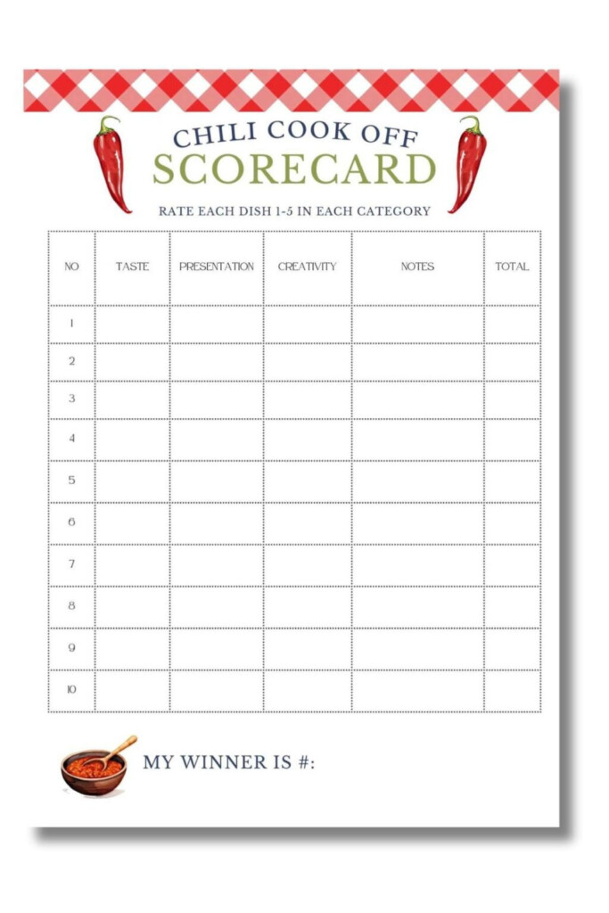 Free Chili Cookoff Printables For Hosts 7 Page Bundle 