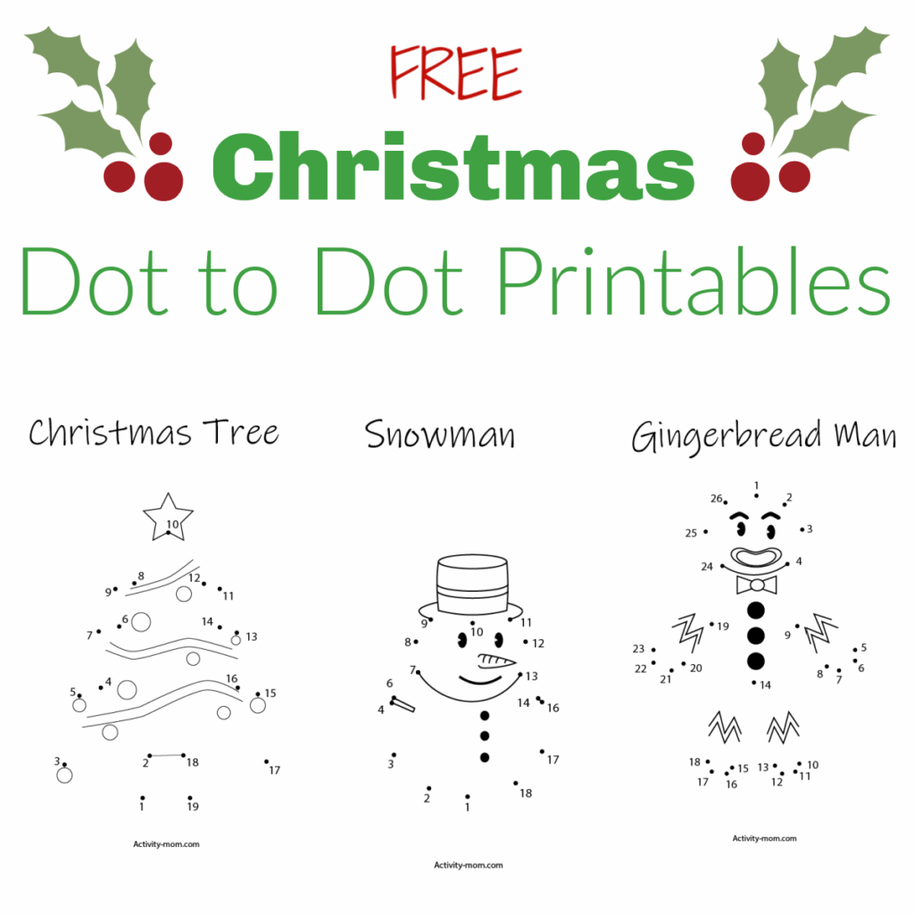 Free Christmas Dot To Dot Printables The Activity Mom