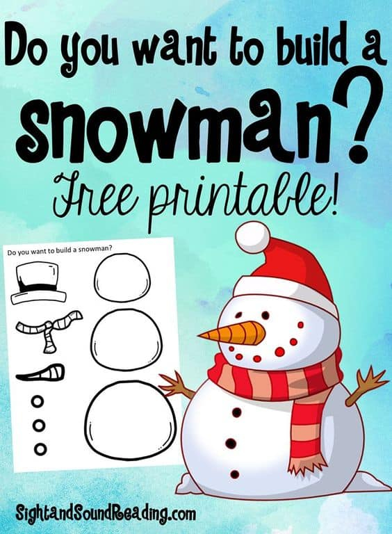 Free Do You Want To Build A Snowman Printable Homeschool Printables 