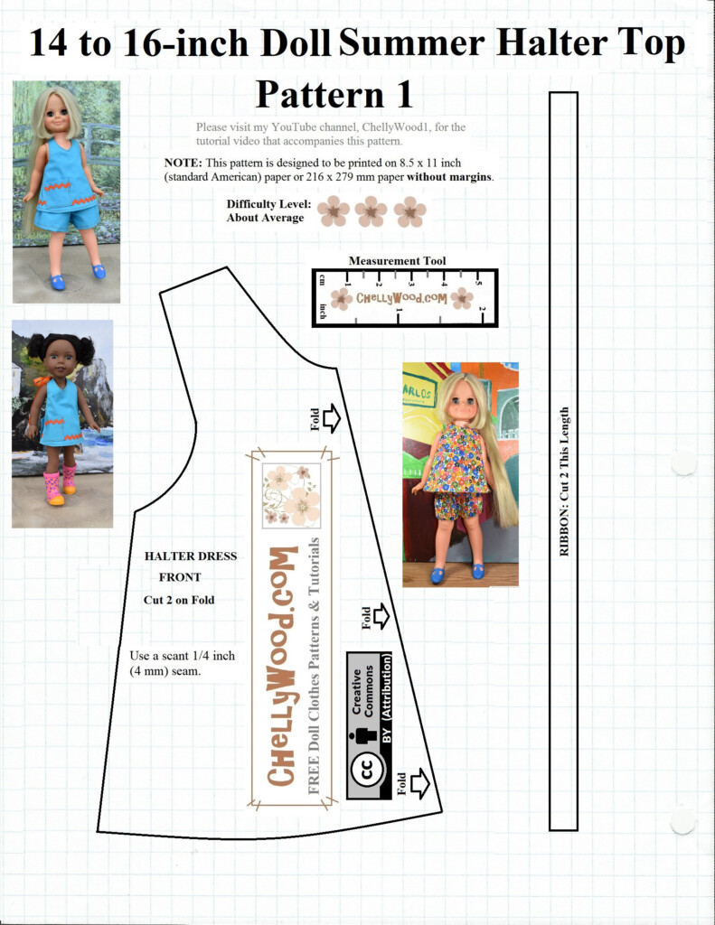 FREE Doll Clothes Patterns For 18 inch Dolls ChellyWood Sewing 