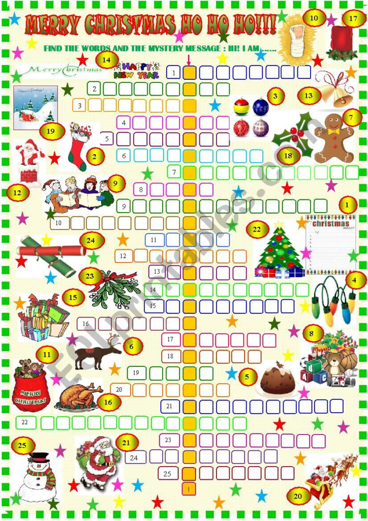 Free Holiday Crossword Puzzles Printable