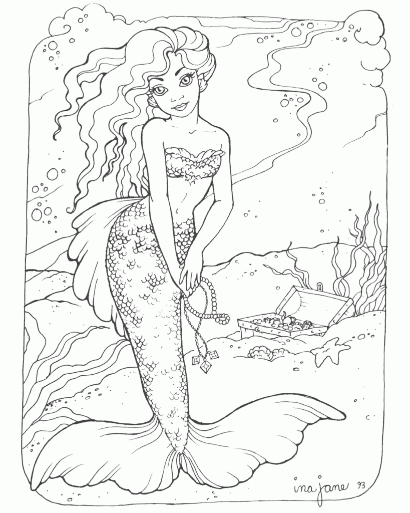 Free Mermaid Free Coloring Pages Download Free Mermaid Free Coloring 