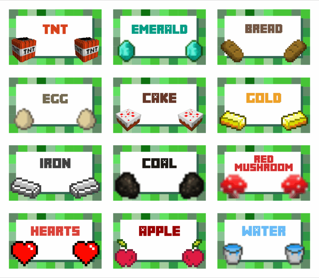 Free Minecraft Printables Food Labels Image To U
