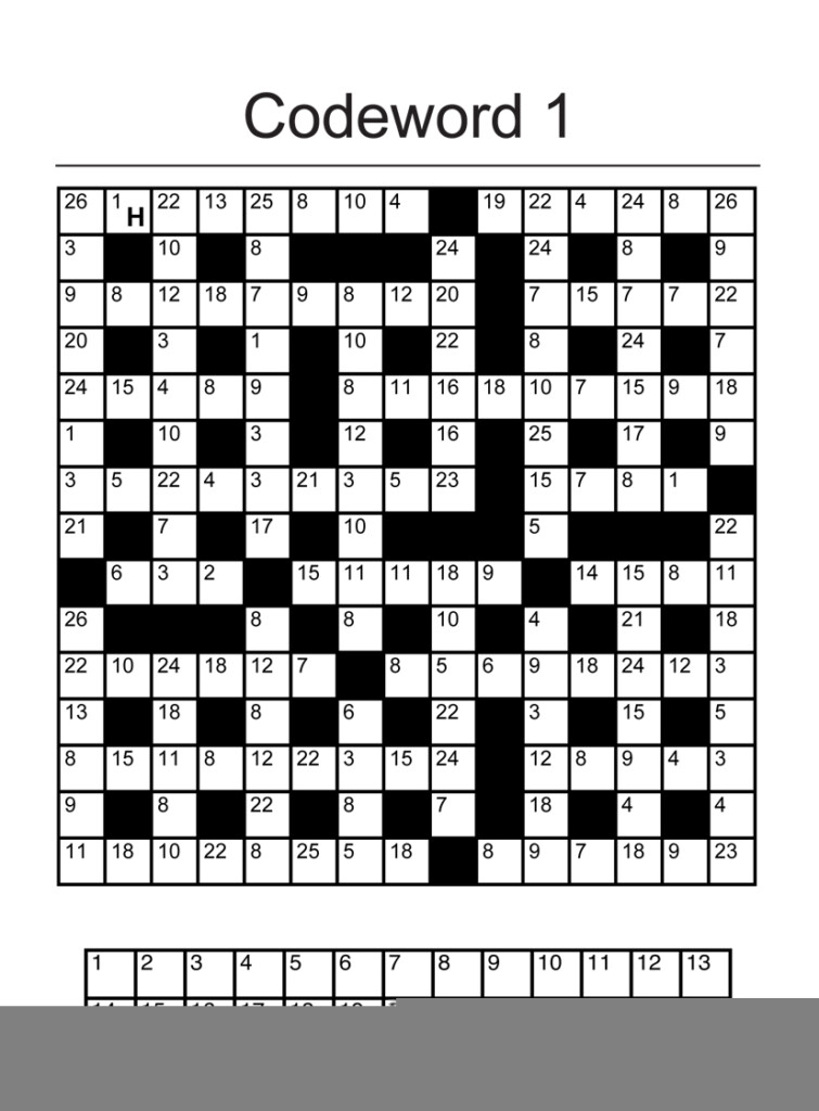 Free Online Printable Codeword Puzzles FreePrintableTM 