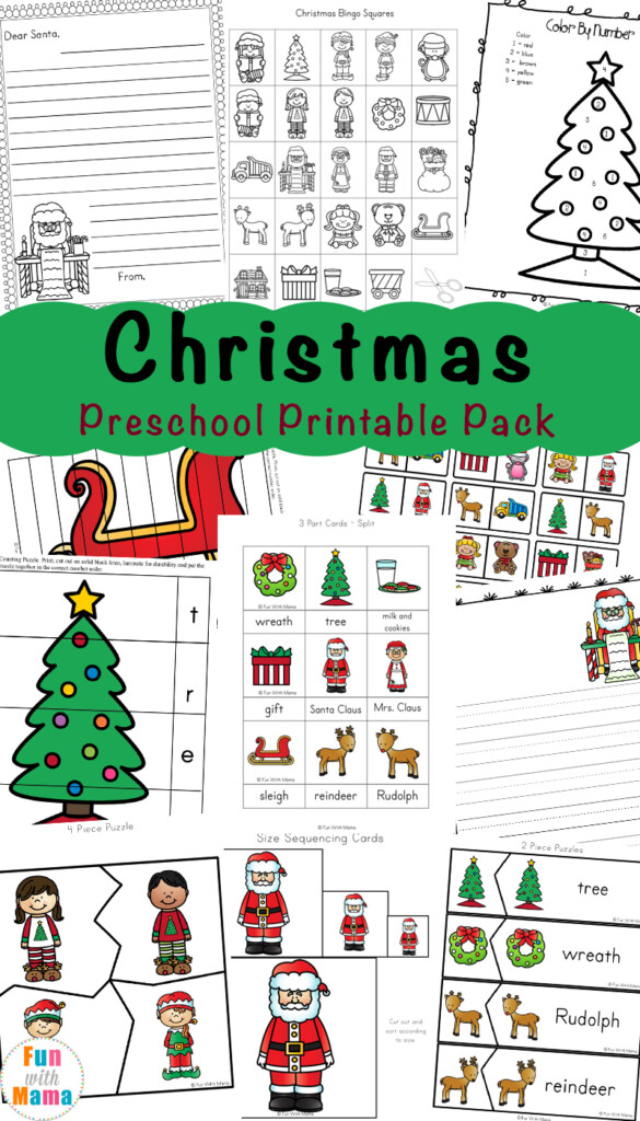 Free Preschool Christmas Worksheets Printables Printable Templates
