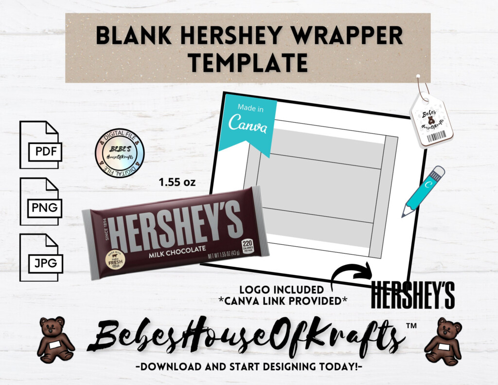 Free Printable 1 55 Oz Hershey Bar Wrapper Template
