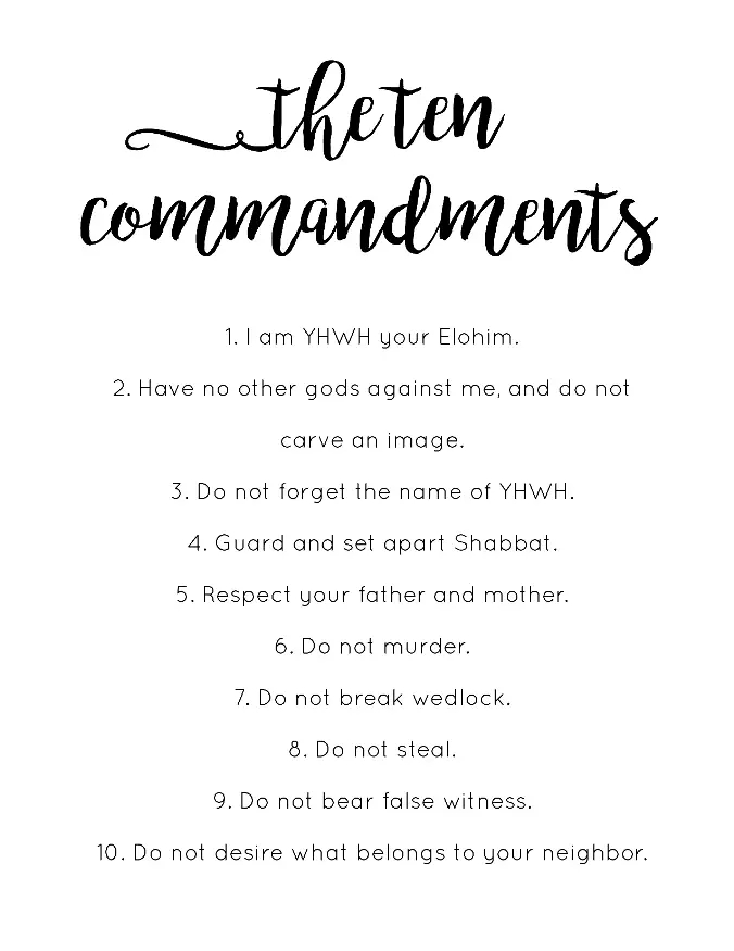 Free Printable 10 Commandments Kjv Printable Templates By Nora