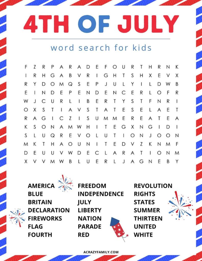 Free Printable 4th Of July Word Trivia