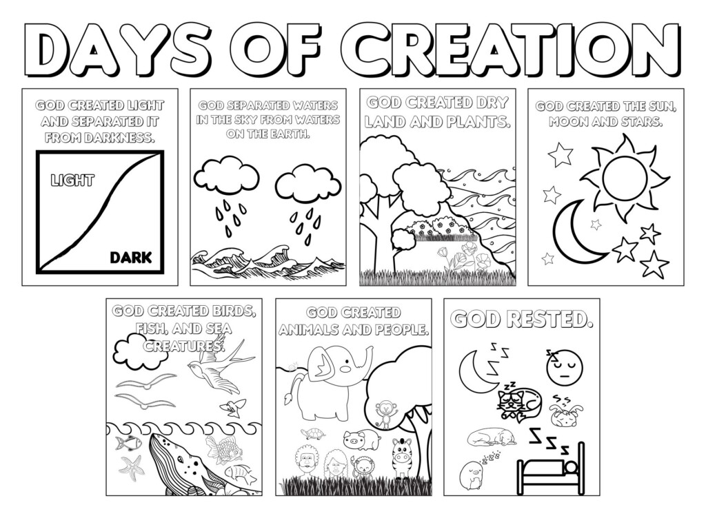 Free Printable 7 Days Of Creation Coloring Pages