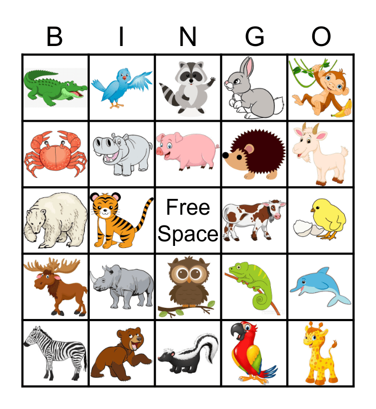 Free Printable Animal Bingo Cards