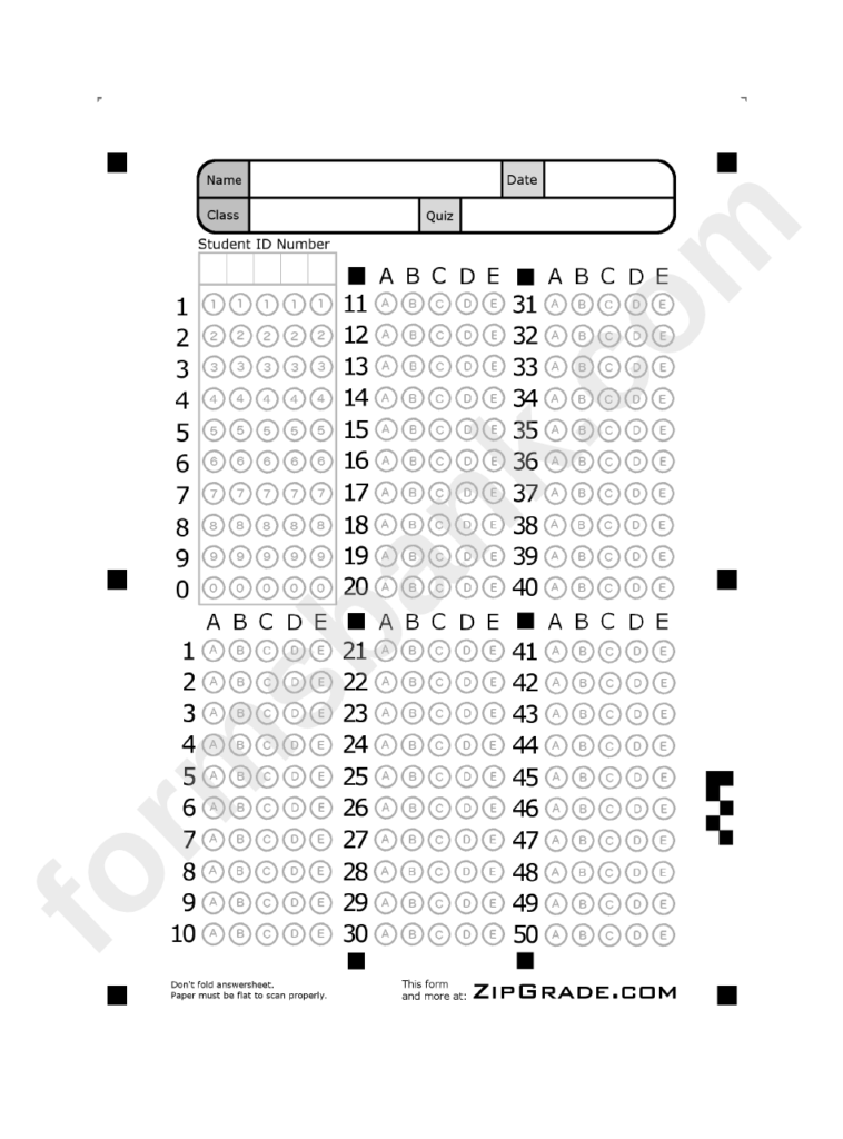 Free Printable Answer Sheet 1 50 Here Are The Steps To Effectively 