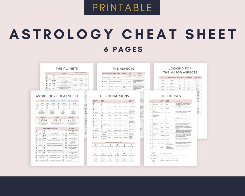 Free Printable Astrology Cheat Sheet