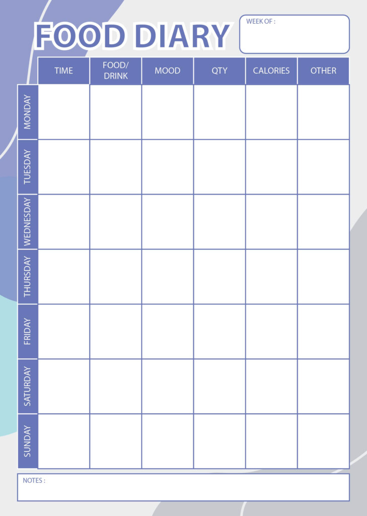 Free Printable Bariatric Food Journal Printable Templates