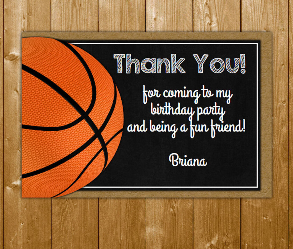 Free Printable Basketball Thank You Cards