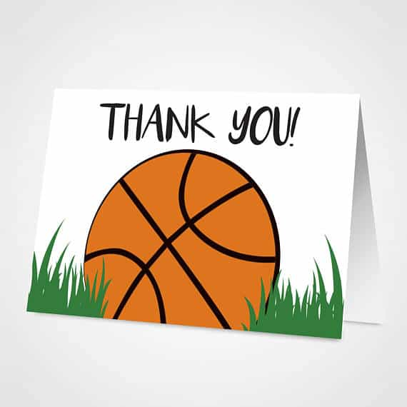 Free Printable Basketball Thank You Cards Templates Online