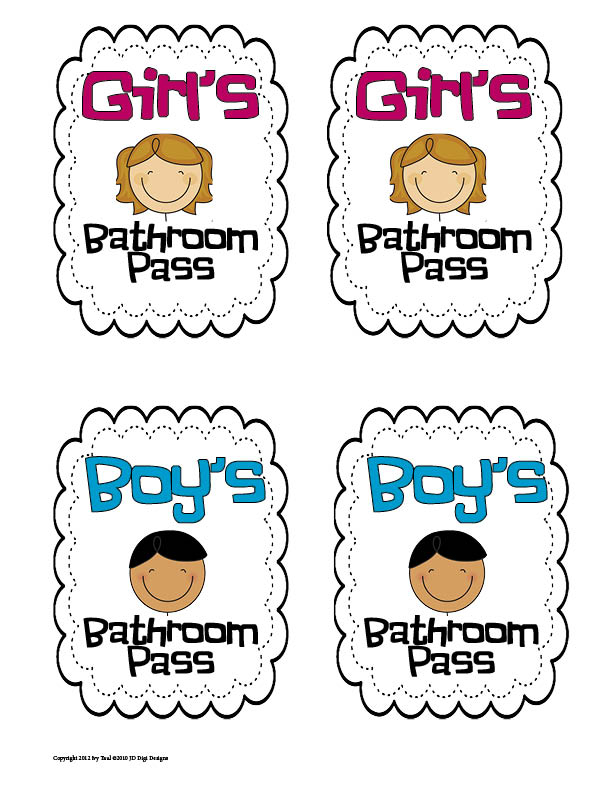 Free Printable Bathroom Pass Template Printable Templates