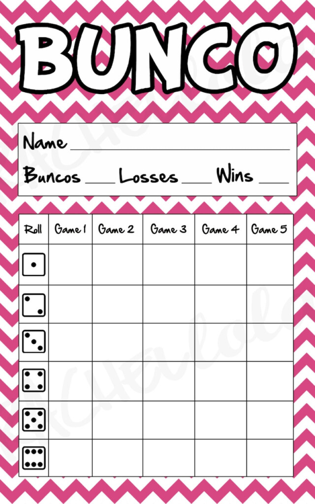Free Printable Bunco Score Cards