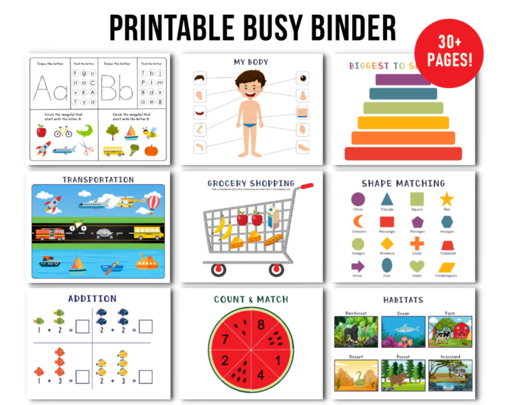 Free Printable Busy Book Pdf Preschool