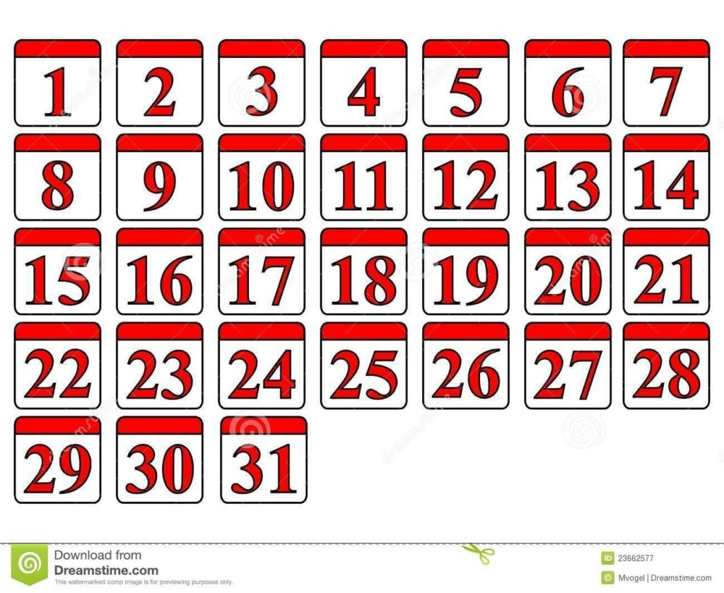 Free Printable Calendar Numbers 1 31 Best Calendar Example
