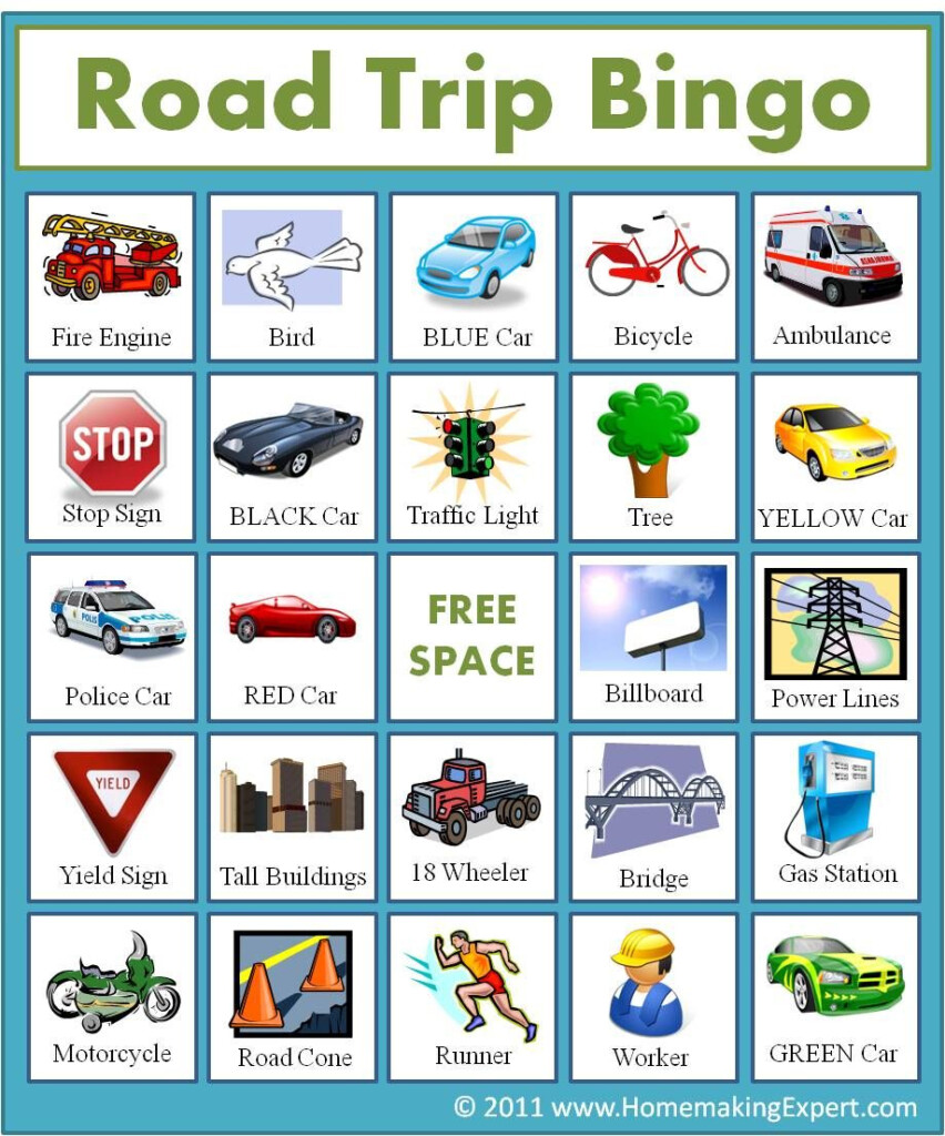 Free Printable Car Bingo