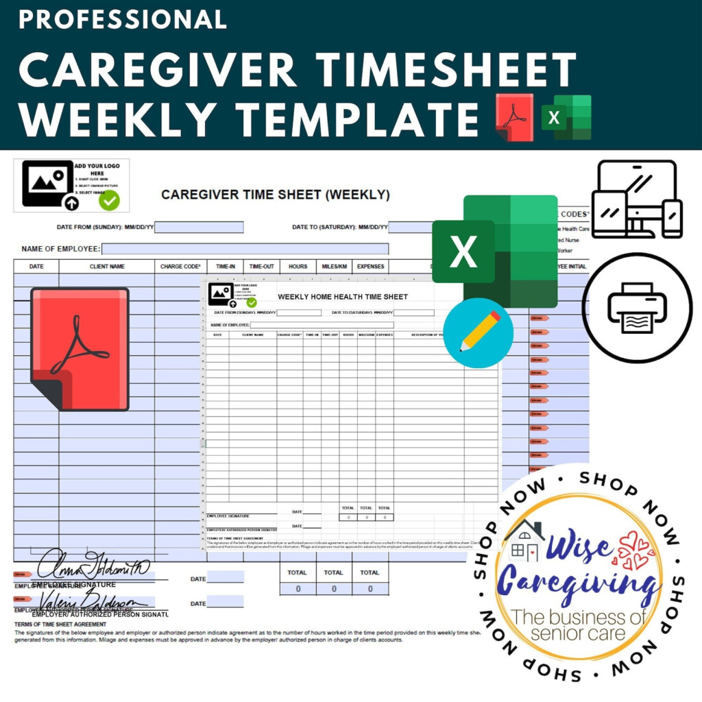 Free Printable Caregiver Timesheet