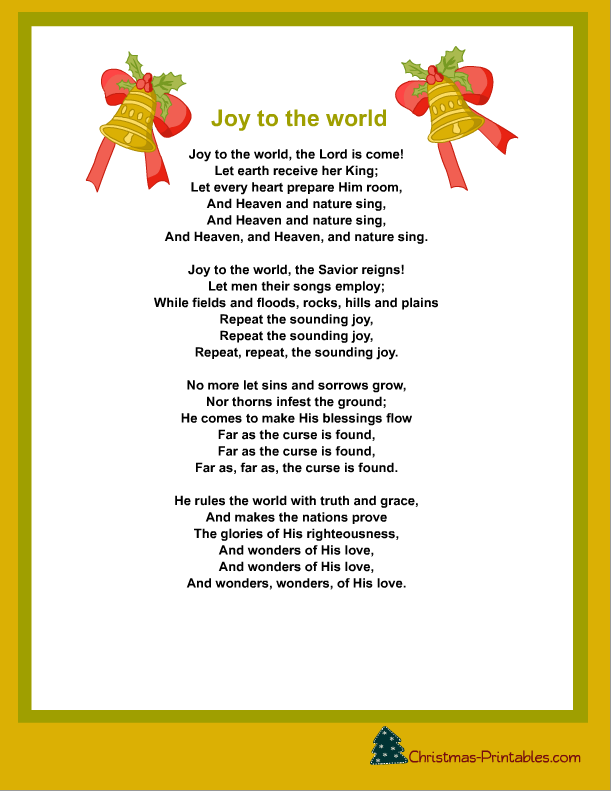 Free Printable Christmas Carols And Songs Lyrics