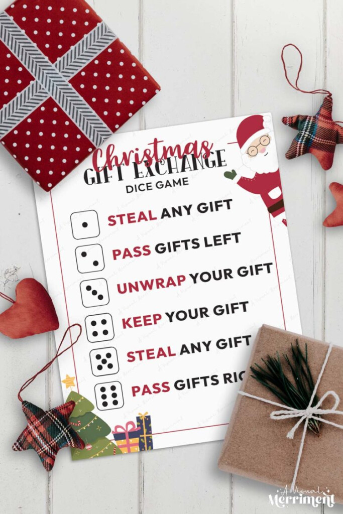 Free Printable Christmas Gift Exchange Game With Dice Kids Crafts 