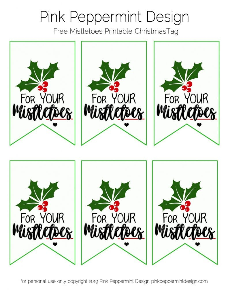 Free Printable Christmas Gift Tags For Your Mistletoes Pink 