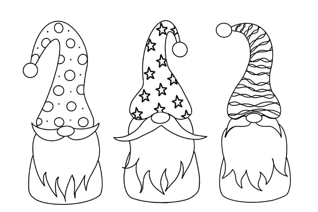 Free Printable Christmas Gnome Coloring Pages