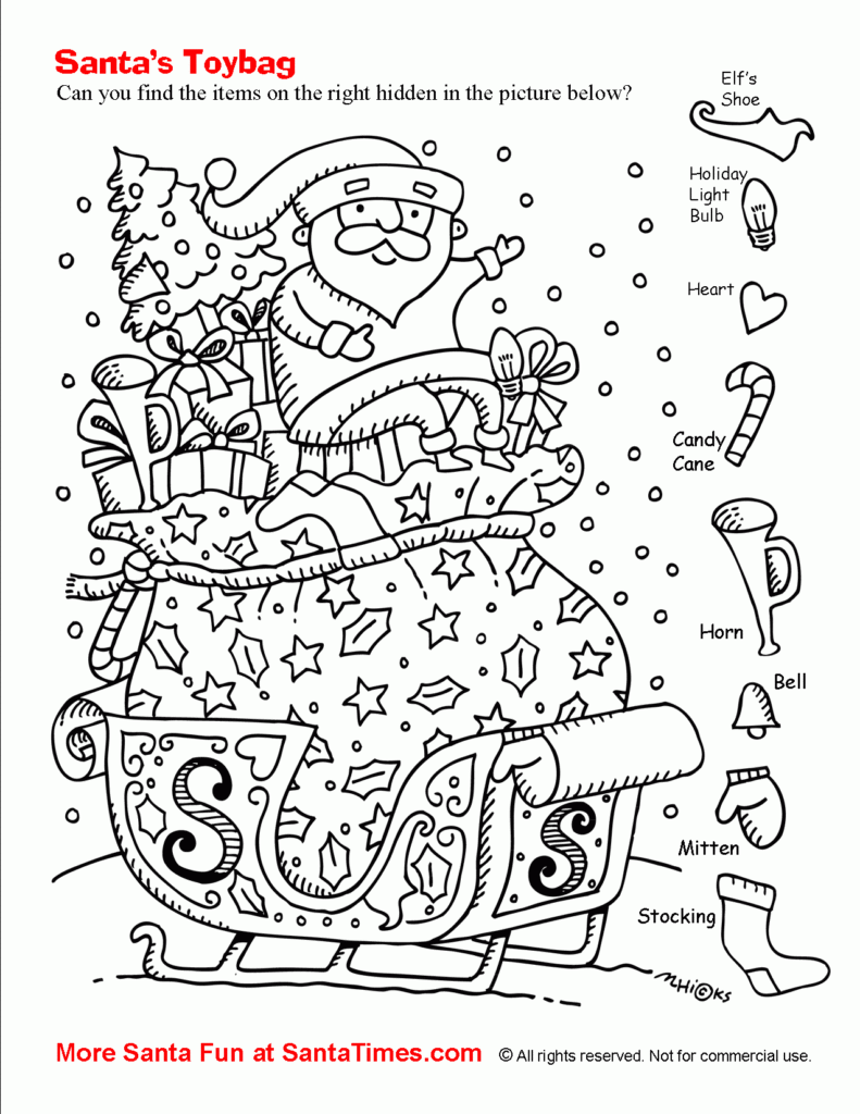 Free Printable Christmas Hidden Pictures Worksheets Math Worksheets 