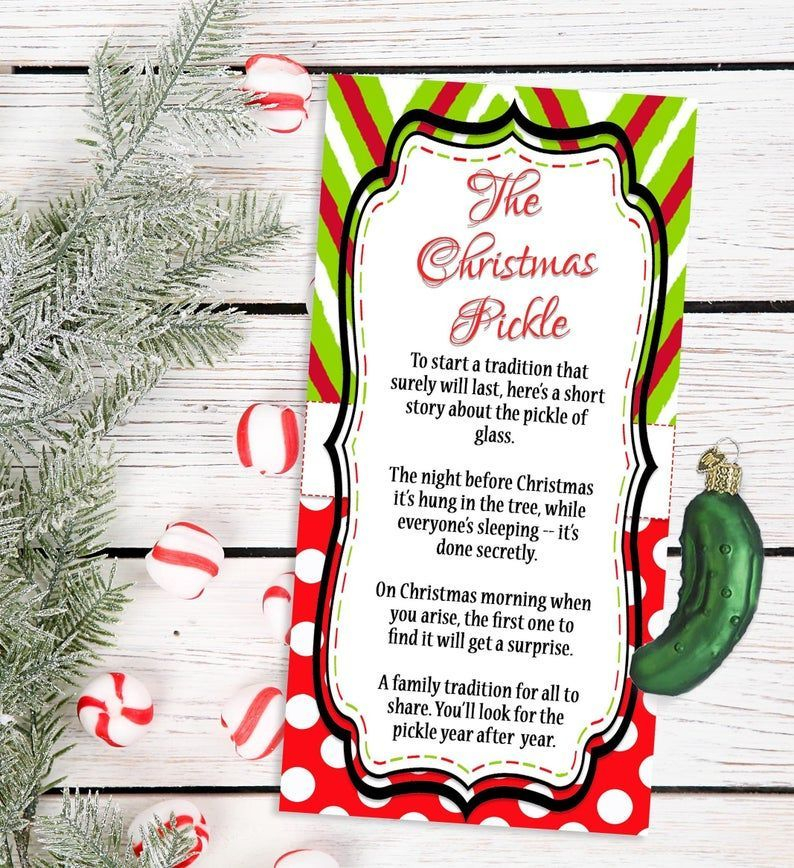 Free Printable Christmas Pickle Poem Printable