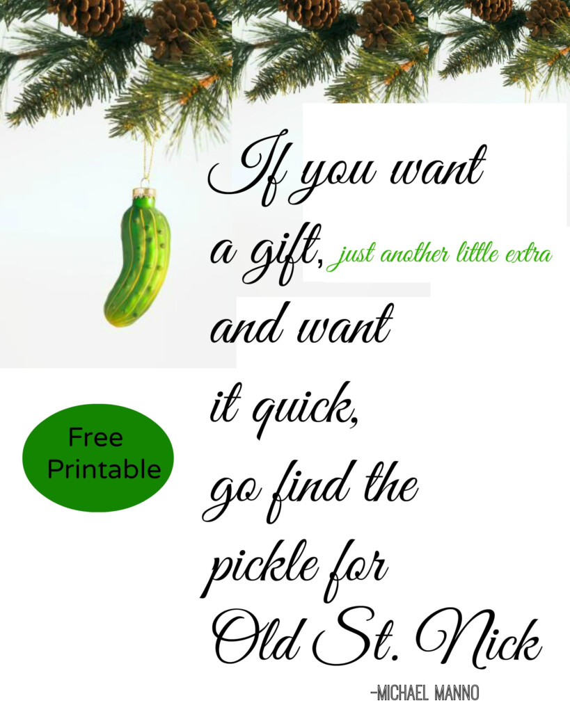 Free Printable Christmas Pickle Poem Printable