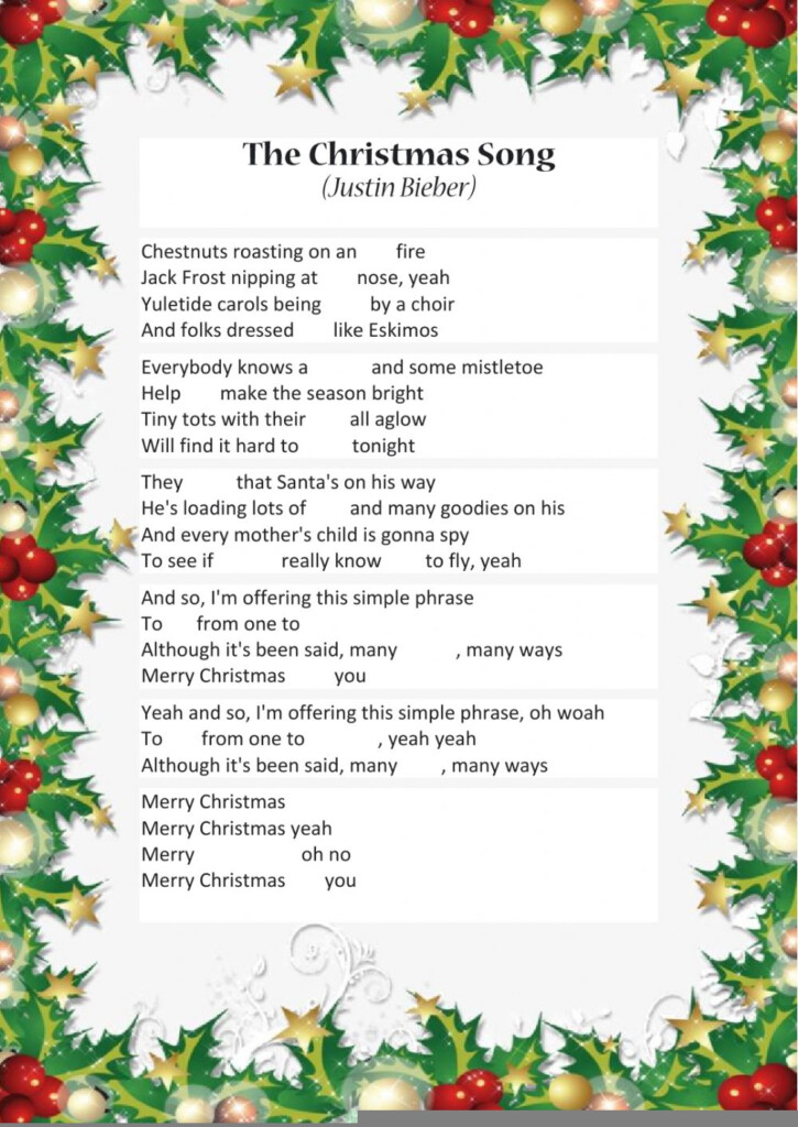 Free Printable Christmas Song Lyrics Printable JD