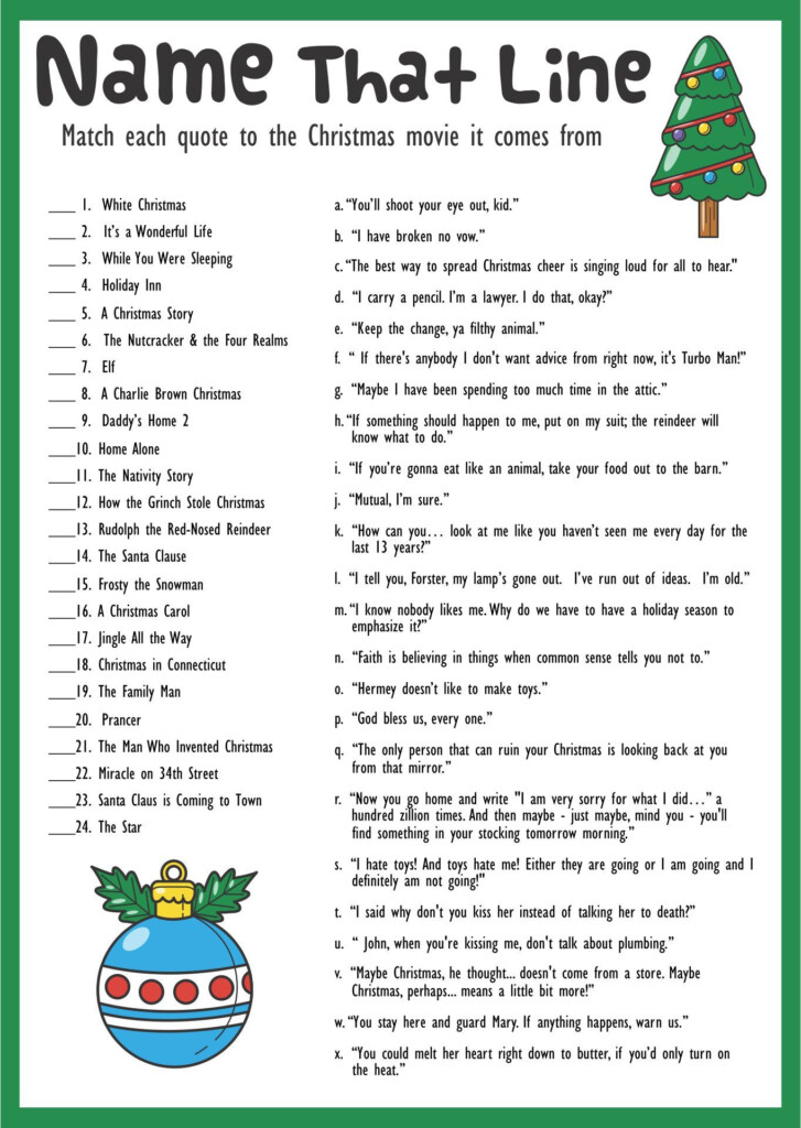 Free Printable Christmas Trivia Game