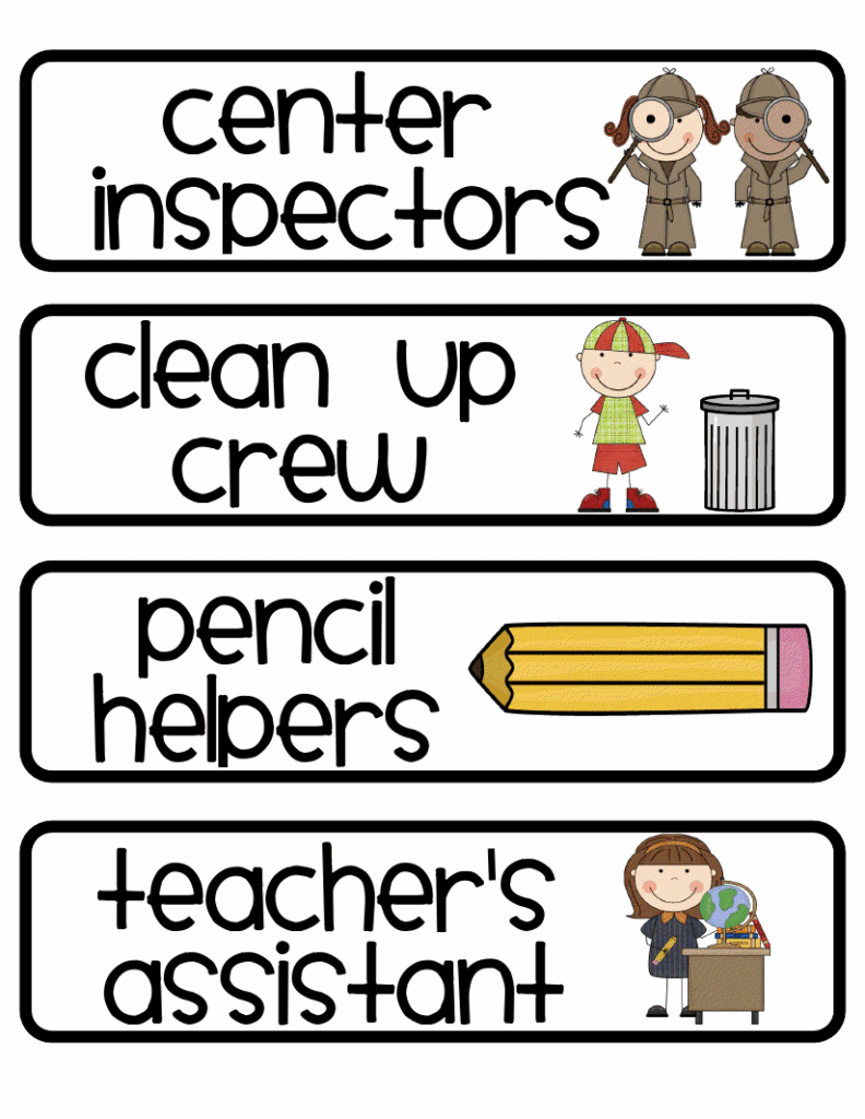 Free Printable Classroom Jobs For Preschool Printable Word Searches