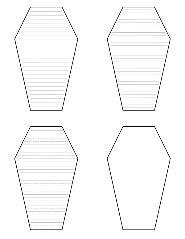 Free Printable Coffin Shaped Writing Templates