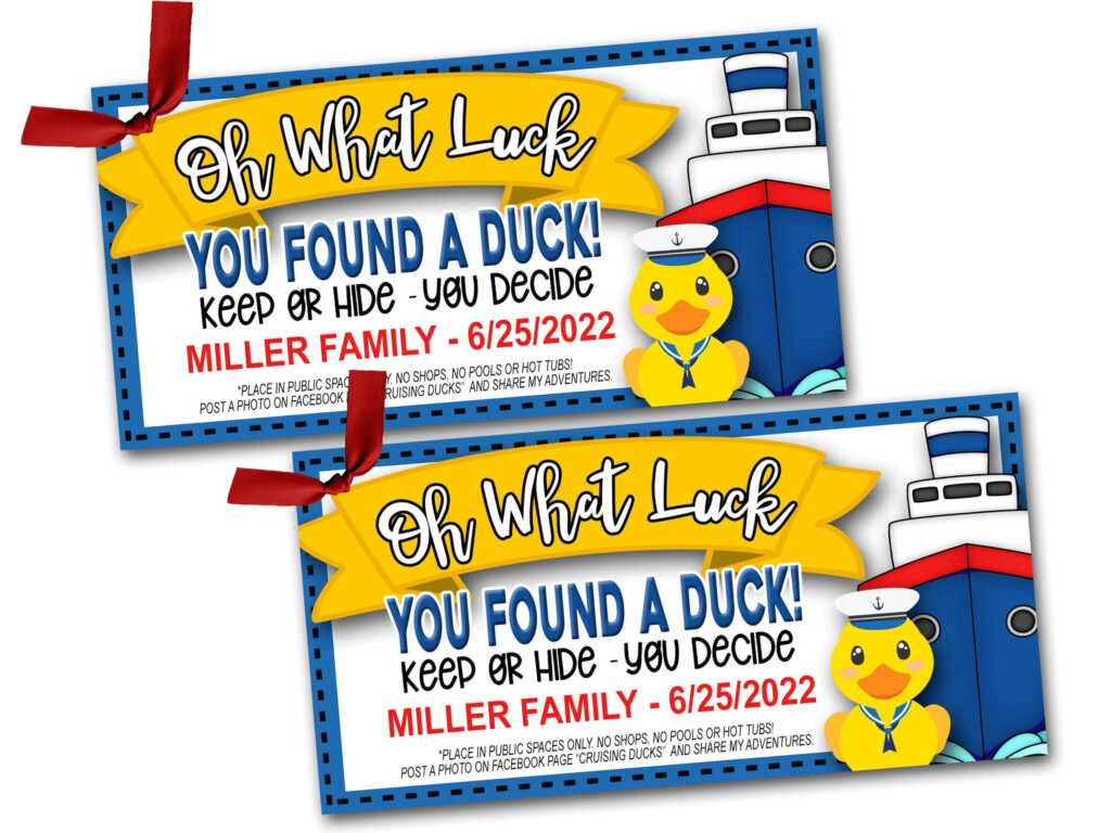 Free Printable Cruising Duck Tags