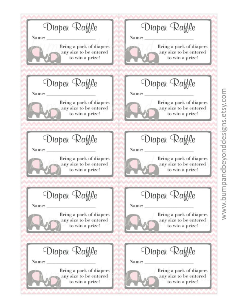 Free Printable Diaper Raffle Tickets Elephant Free Printable