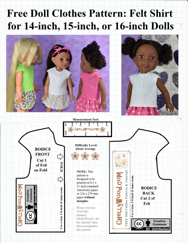 Free Printable Doll Clothes Sewing Patterns For Wellie Wishers H4h 