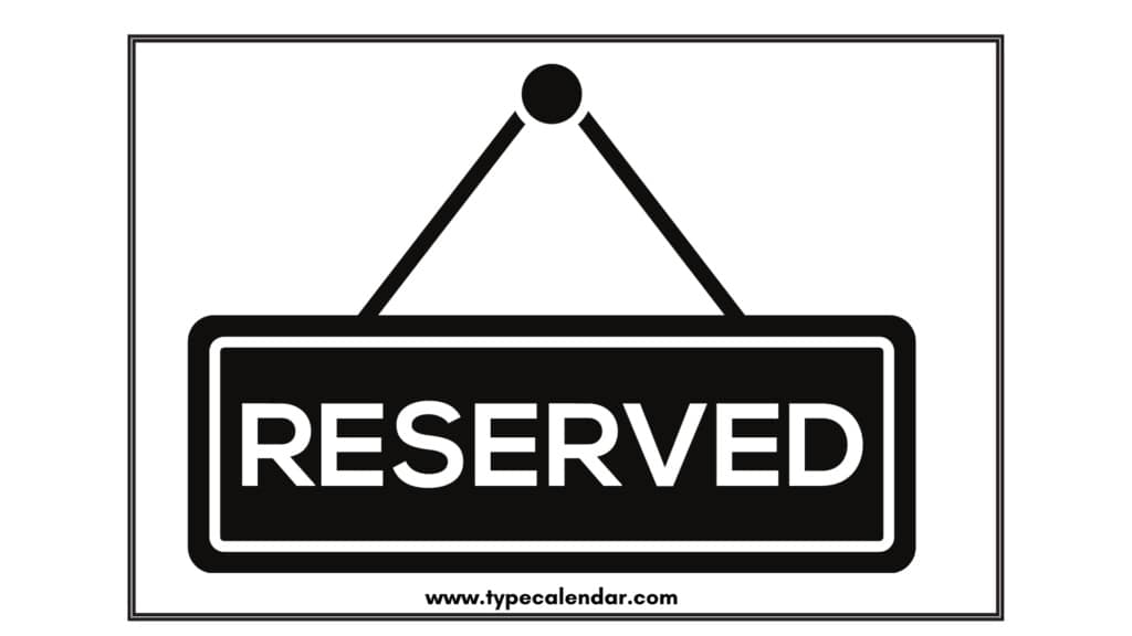 Free Printable Double Sided Reserved Sign Template