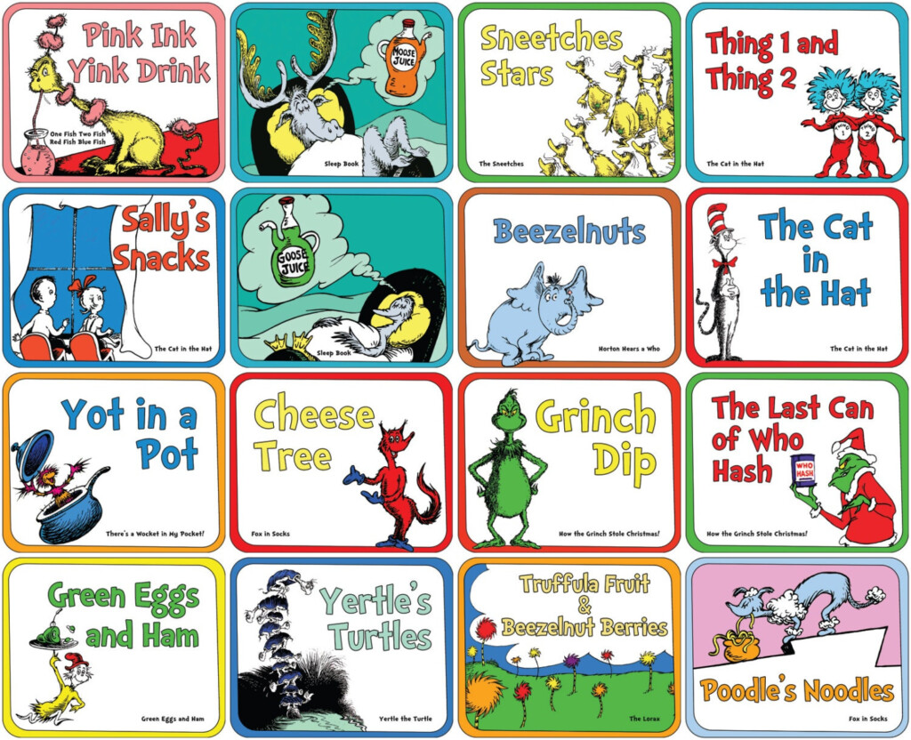 Free Printable Dr Seuss Food Labels