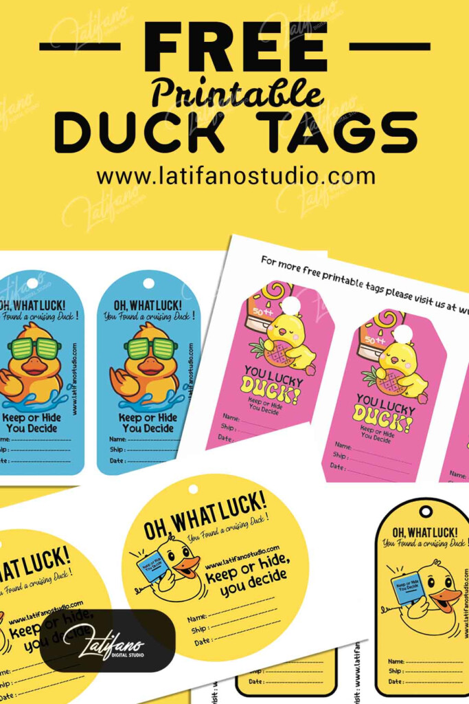 Free Printable Duck Tags PDF PDF Template Free