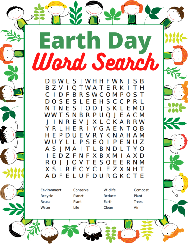 Free Printable Earth Day Word Search Earth Day Earth Day Crafts 