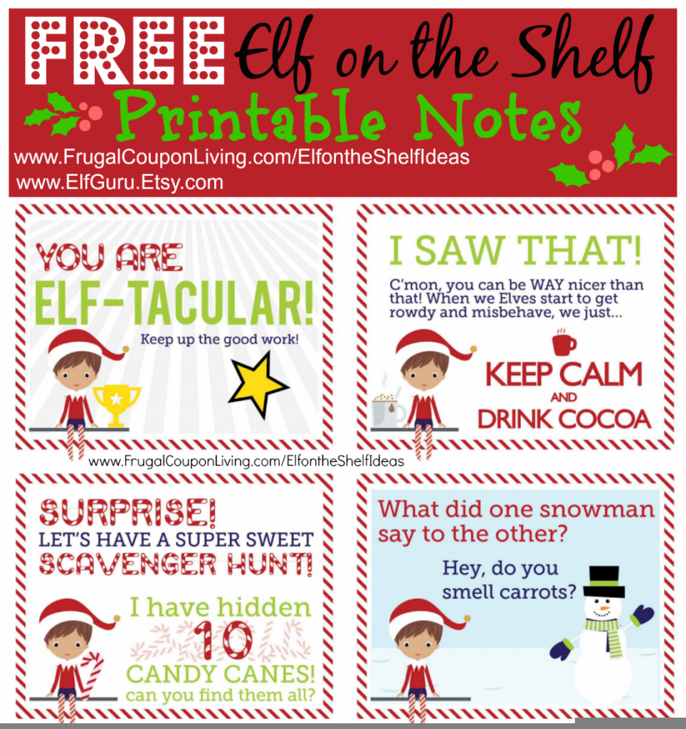 Free Printable Elf On The Shelf Notes Free Printable