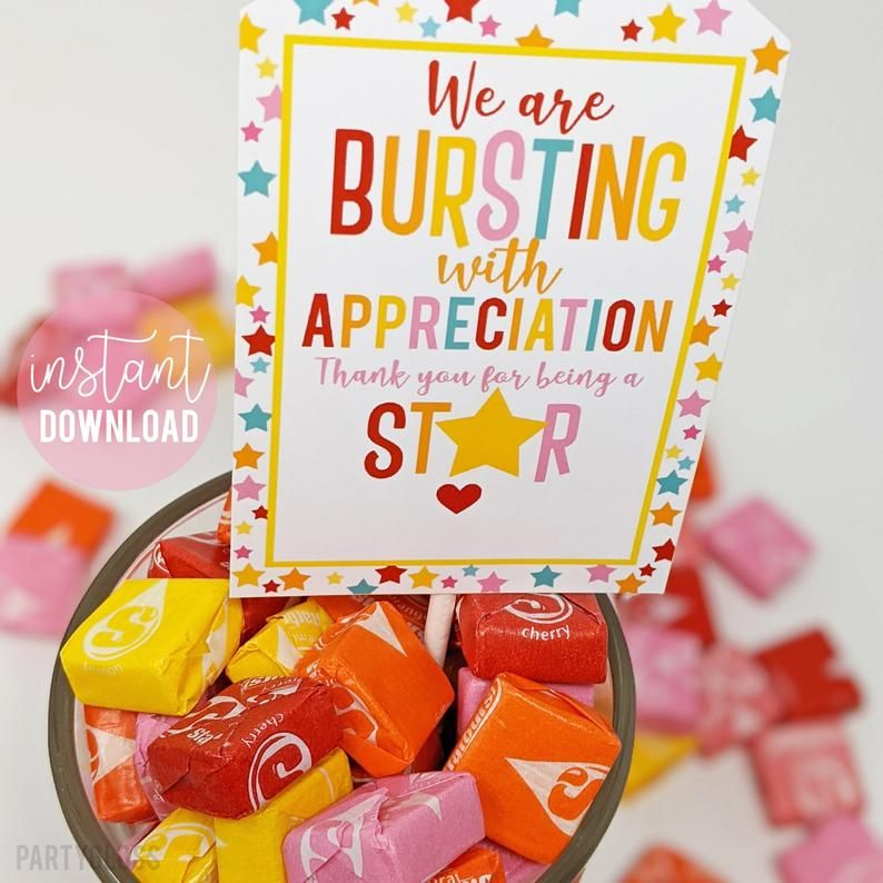 Free Printable Employee Appreciation Candy Tags Printable Templates