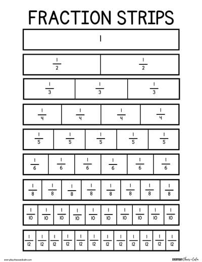 Free Printable Fraction Strips