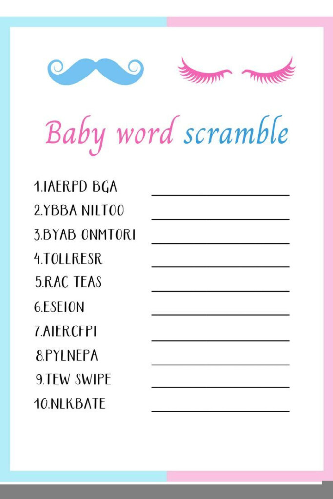 Free Printable Gender Reveal Games FREE Printable A Z